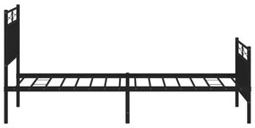 Estrutura de cama com cabeceira e pés 90x190 cm metal preto