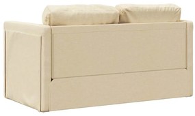 Sofá-cama sem pés 112x174x55 cm tecido cor creme