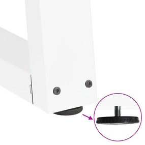 Pernas para mesa de jantar em V, 2 peças, branco, 80x(72-73,3) cm, aço