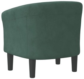 Poltrona veludo verde-escuro