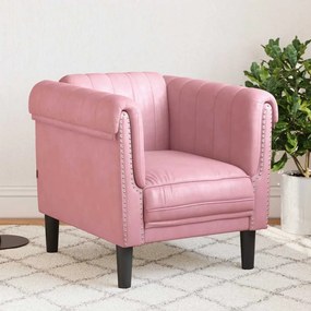 vidaXL Poltrona veludo rosa