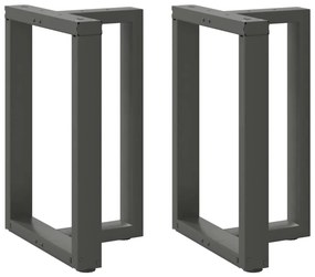 vidaXL Pés para mesa de jantar em forma de T, 2 peças, antracite, 50x35x(72-73) cm, aço