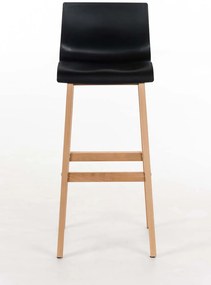 Banco de bar Hoover em plástico e com estrutura de Cor Natural 41 x 101 x 46 cm Preto
