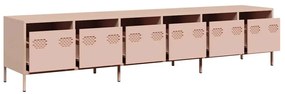 Móvel de TV 202x39x43,5 cm aço laminado a frio rosa