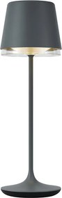 Candeeiro de Mesa Cinzento Escuro Incl. LED IP65 Recarregável com Estação de Carregamento - Bass