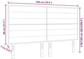 Cabeceira Design Linhas Castanho Escuro 180 cm Tecido