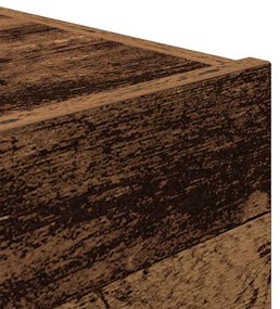 Cabeceira vidaXL com luzes LED Madeira Velha 45x40x55 cm