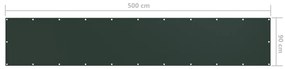 Tela de varanda 90x500 cm tecido Oxford verde-escuro