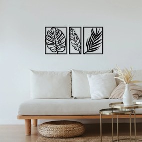 Acessório Decorativo de Parede Leaf2 – Preto – 80 x 38 cm