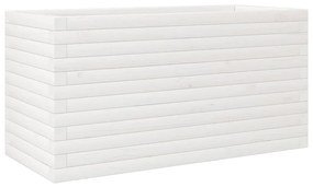 Vaso/floreira de jardim 90x40x45,5 cm pinho maciço branco