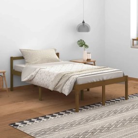 vidaXL Cama para idosos 120x200 cm pinho maciço castanho mel