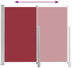 Toldo lateral retrátil para pátio 140x300 cm vermelho