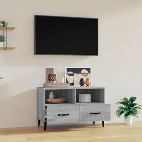 Móvel de TV Calibro com 2 Gavetas e Prateleiras de 80 cm - Cinzento So