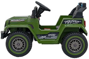 Carro elétrico para Crianças Off Road MOUNTAIN 12V Rodas Espuma EVA, Assento Couro ecológico Verde