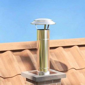 vidaXL Extensão de Chaminé Prateado 25 x 25 x 65 cm Aço inoxidável