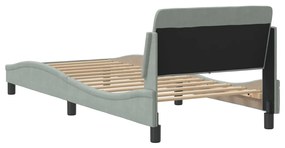 Estrutura de cama sem colchão 90x200 cm veludo cinzento-claro