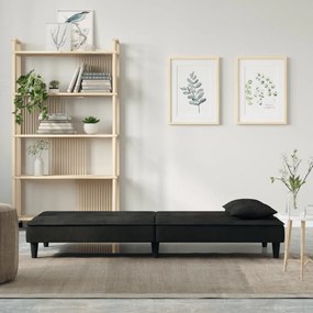 Sofá-cama veludo preto
