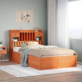 Cama sem colchão 120x200 cm madeira pinho maciça castanho-mel