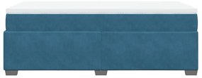 Cama com molas/colchão 90x190 cm veludo azul-escuro