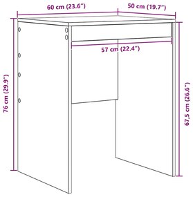 Mesa de Escrita Branca Madeira Engenheirada 60 x 50 x 76 cm