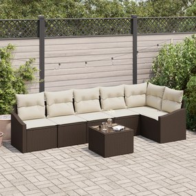Conjunto de Jantar de Jardim com 6 Peças e Almofadas em Rattan Cinza