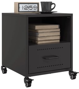 vidaXL Mesas de cabeceira 2 pcs 36x39x43,5 cm aço preto