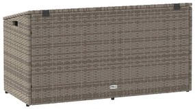Caixa de arrumação para jardim 110x50x58 cm vime PE cinzento
