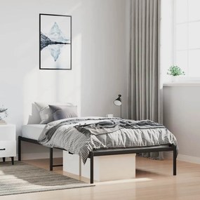Estrutura de cama 100x190 cm metal preto