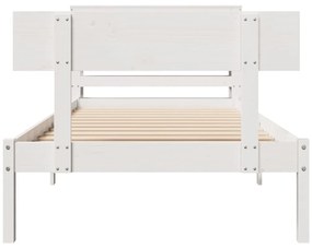 Cama sem colchão 90x200 cm madeira de pinho maciça branco