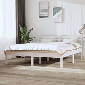 vidaXL Cama sem colchão 140x200 cm madeira de pinho maciça branco