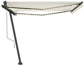 Toldo automático com LED e sensor de vento 400x350 cm cor creme