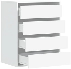Cómoda com 4 Gavetas - 60x41x76 cm - derivados de madeira - branco