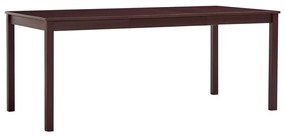 Mesa de jantar 180x90x73 cm madeira de pinho castanho-escuro