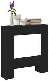 Cornija de lareira 81x18x82 cm deriv. de madeira carvalho preto