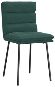 Cadeiras de jantar 2 pcs veludo verde-escuro