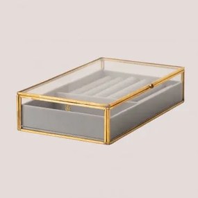 Caixa De Joias De Vidro Olena Dourado - Sklum