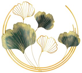 Acessório de Parede Decorativo Bys-009 – Verde/Dourado – 70 x 70 x 7 c