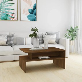 vidaXL Mesa centro 90x60x42,5cm derivados de madeira carvalho castanho
