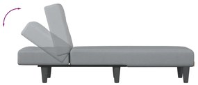 Chaise longue tecido cinzento-claro