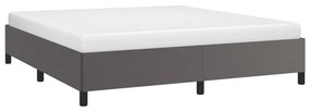 Estrutura de cama 180x200 cm couro artificial cinzento