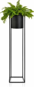 Vaso Decorativo em Metal Preto Fosco 25,5 x 25,5 x 100 cm