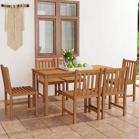 vidaXL 7 pcs conjunto de jantar para jardim madeira de teca maciça
