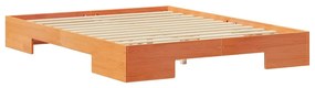 Estrutura de cama de chão Castanho 140 x 200 cm