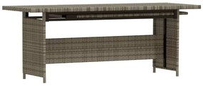 3 pcs conjunto lounge de jardim c/ almofadões vime PE cinzento