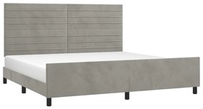 Estrutura de cama sem colchão 200x200 cm veludo cinzento-claro