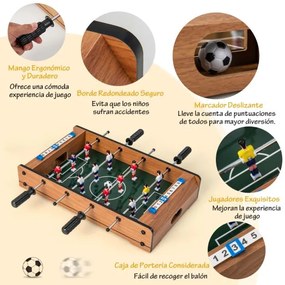 Mesa de matraquilhos para 2 jogadores com pega duradoura, 2 bolas de futebol e painel de avaliação para actividades de grupo e bar natural