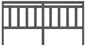 Cabeceira de cama 186x4x100 cm pinho maciço cinzento