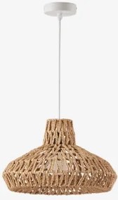 Candeeiro De Teto Em Papel Trançado Maslany Branco & Natural Ø35 Cm - ↑20 Cm Maslany - Sklum