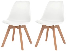 Cadeiras de jantar 2 pcs plástico branco