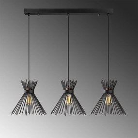 Candeeiro de Teto Kirpi – Preto – 104 x 34 cm